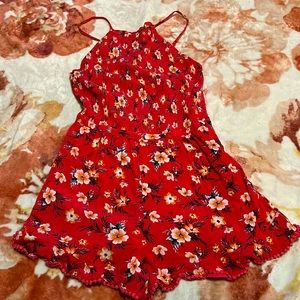 American eagle outfitters medium pink floral romper cottage-core